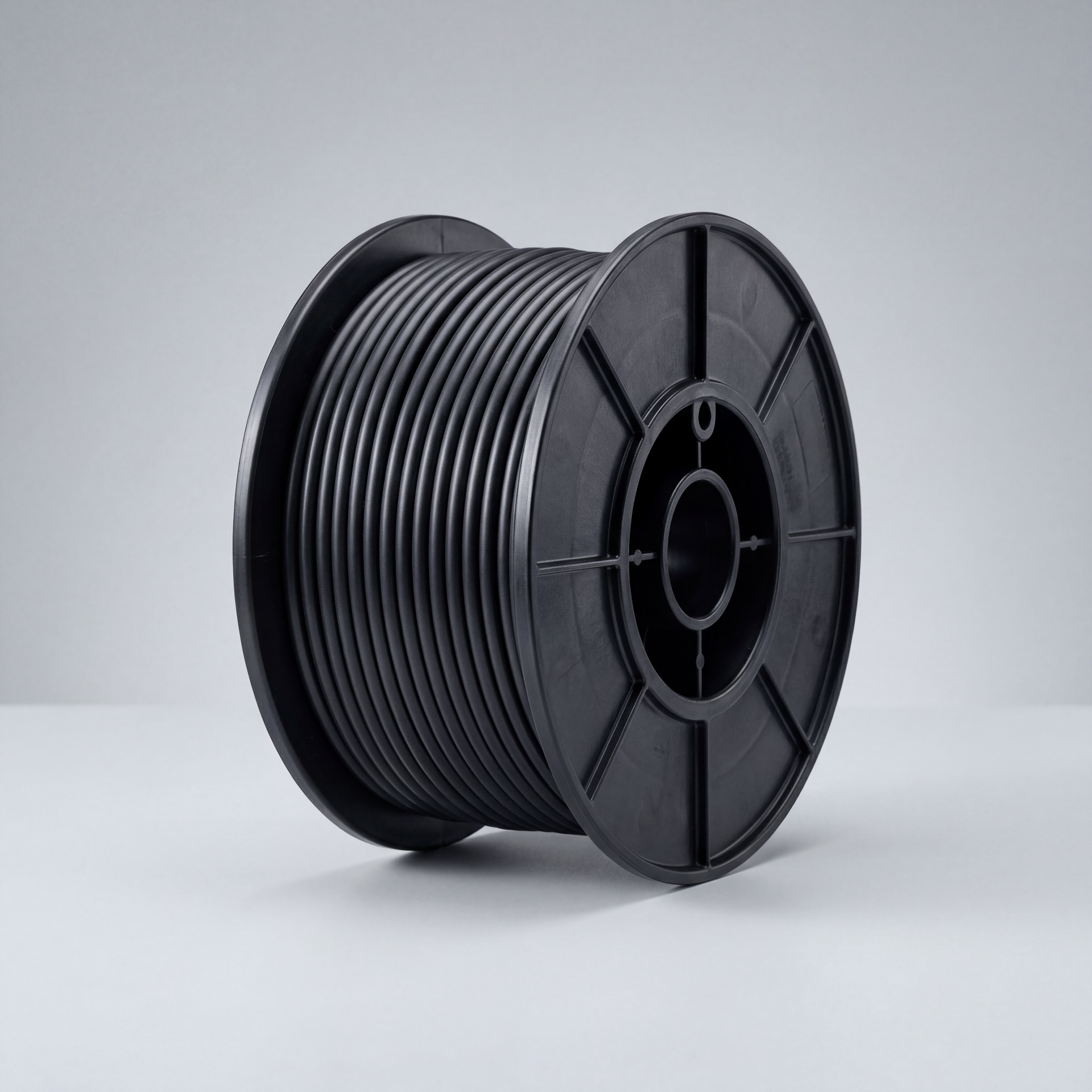 Black PE, HDPE, LDPE and PP plastic welding rods on 10 kg cardboard spool